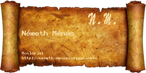 Németh Ménás névjegykártya
